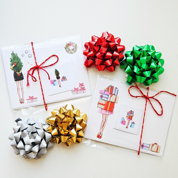 x12 Pretty Fashion Christmas Card Set Fashionista Holiday Boxed Stationery Set - Picture 5 of 14